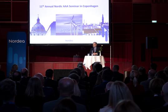 Johannes Hahn ved Nordeas AAA investorkonference