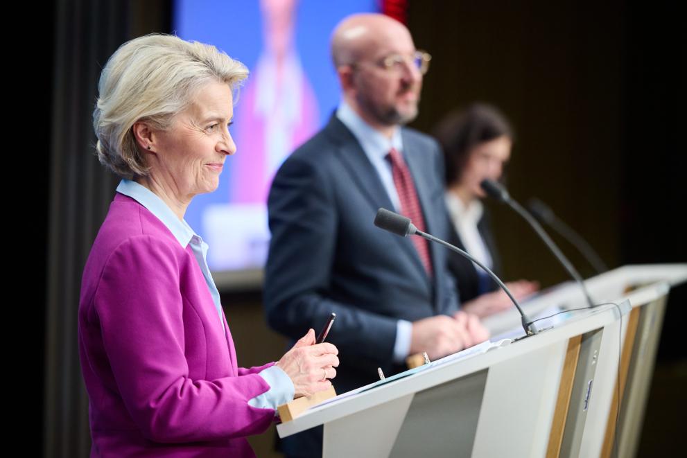 Participation of Ursula von der Leyen, President of the European Commission, in the special Brussels European Council